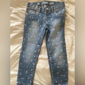 Cat & Jack brand toddler heart print jeans. Size 4T.